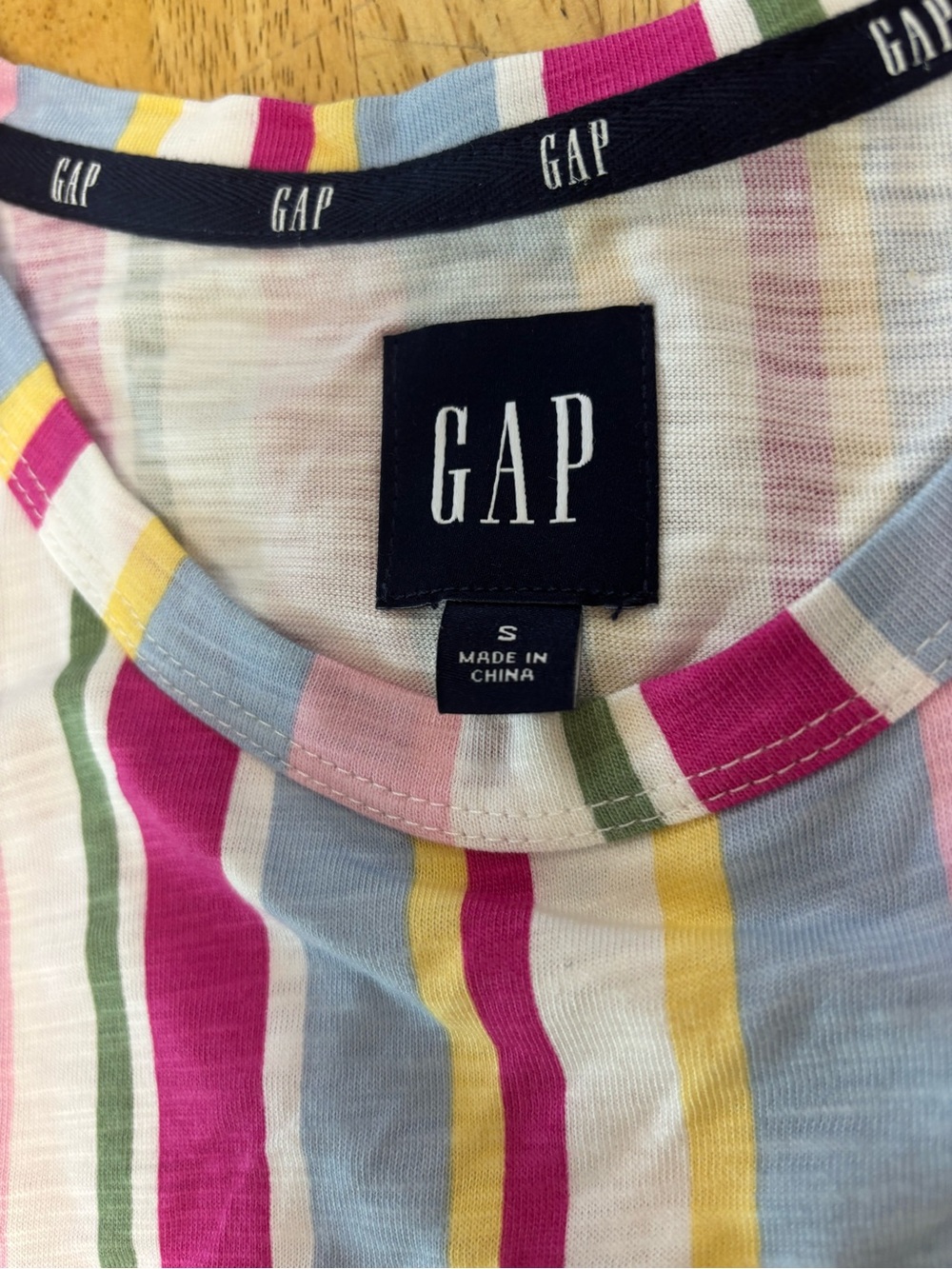 NWT Gap Vertical Striped Tiered Sleeveless Sundress Knit Tank Dress w/ Pockets - Picture 2 of 5